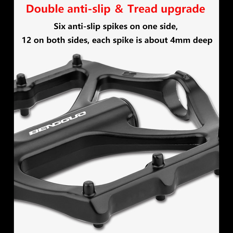 Jercoda 2 Packs Bike Pedals, Bicycle Metal Footpegs for Road Bike, Aluminium Bicycle Pdals for Cycling Race, Black, Set of 2