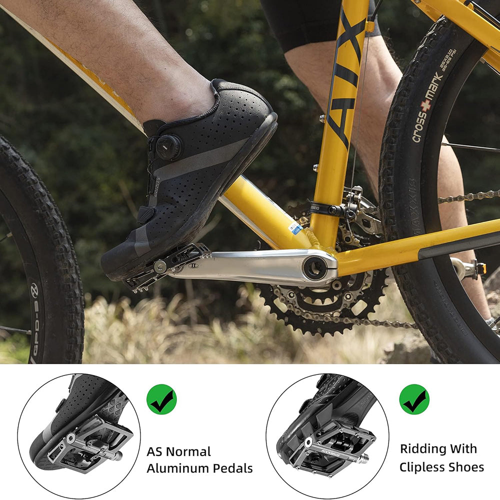 Jercoda 2 Packs Bike Pedals, Bicycle Metal Footpegs for Road Bike, Aluminium Bicycle Pdals for Cycling Race, Black, Set of 2