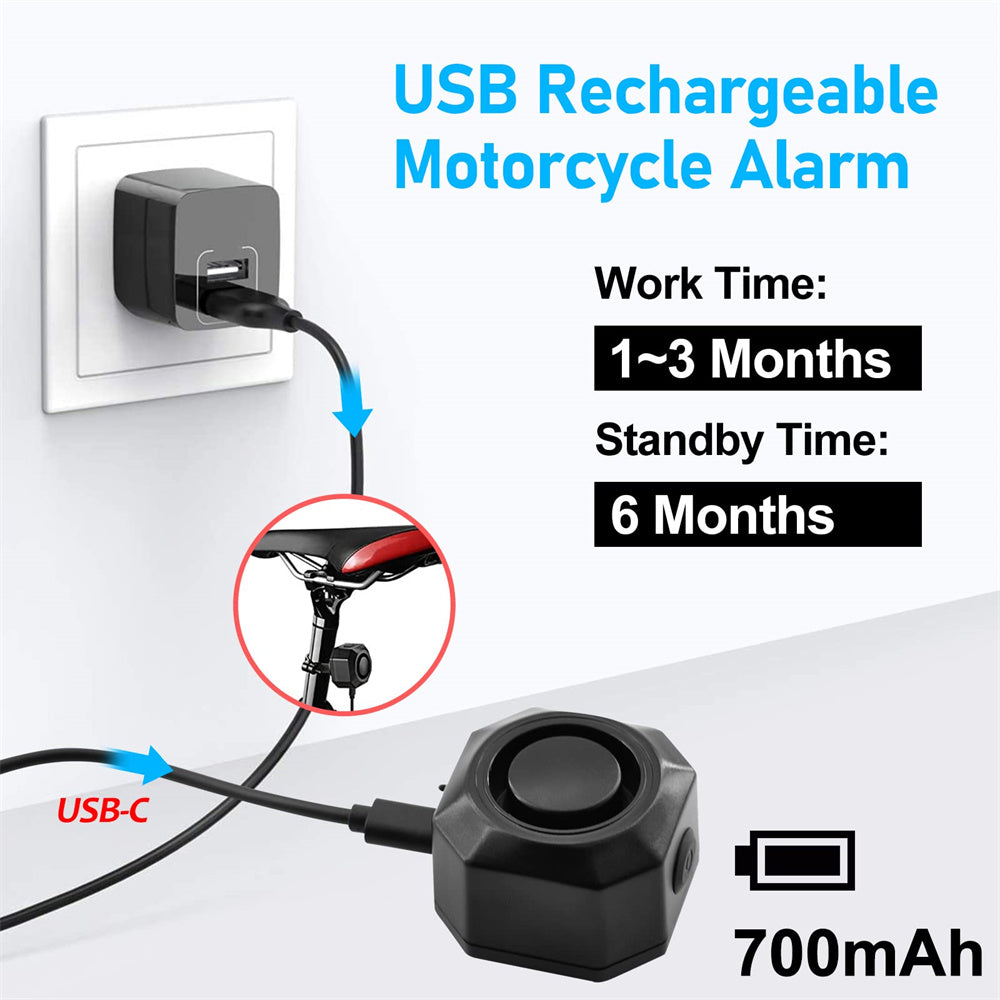 Jercoda Bike Security Alarm with Remote, Anti-theft Vibration Motion Sensor System Alarm, 110dB Volumn Wireless Adjustable Vehicle Alarm for Bike Bicycle Motorcycle Electric Tricycle