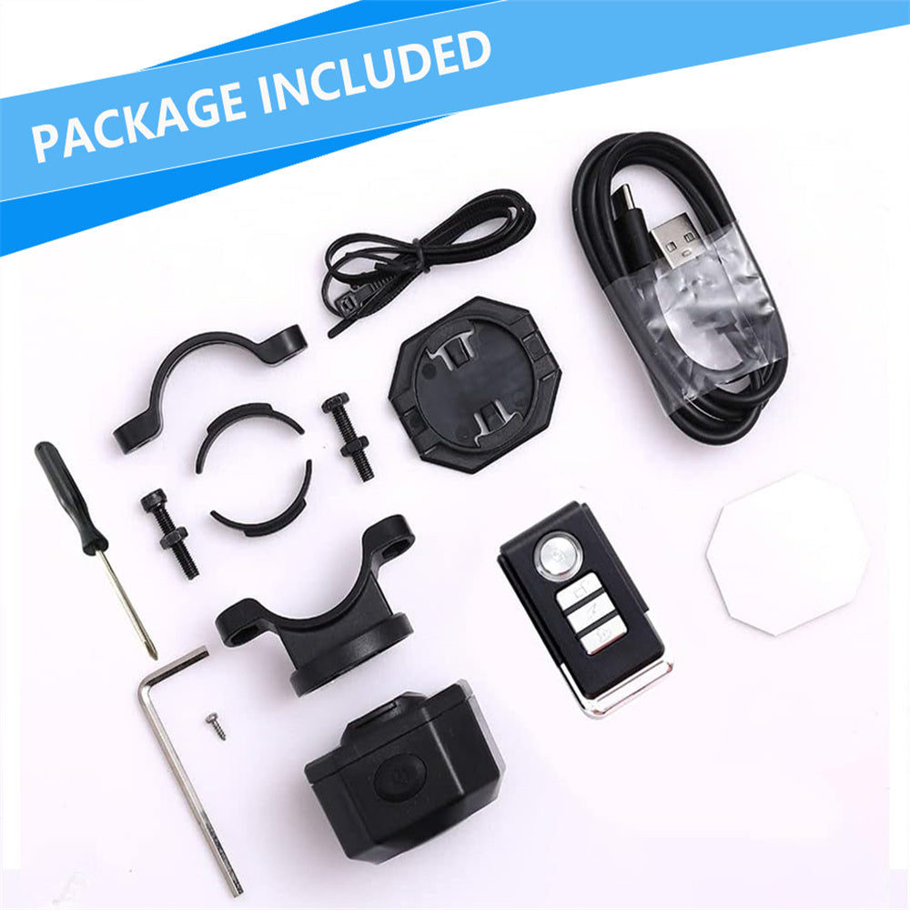 Jercoda Bike Security Alarm with Remote, Anti-theft Vibration Motion Sensor System Alarm, 110dB Volumn Wireless Adjustable Vehicle Alarm for Bike Bicycle Motorcycle Electric Tricycle
