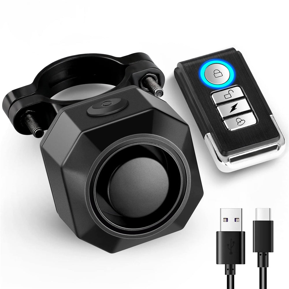 Jercoda Bike Security Alarm with Remote, Anti-theft Vibration Motion Sensor System Alarm, 110dB Volumn Wireless Adjustable Vehicle Alarm for Bike Bicycle Motorcycle Electric Tricycle