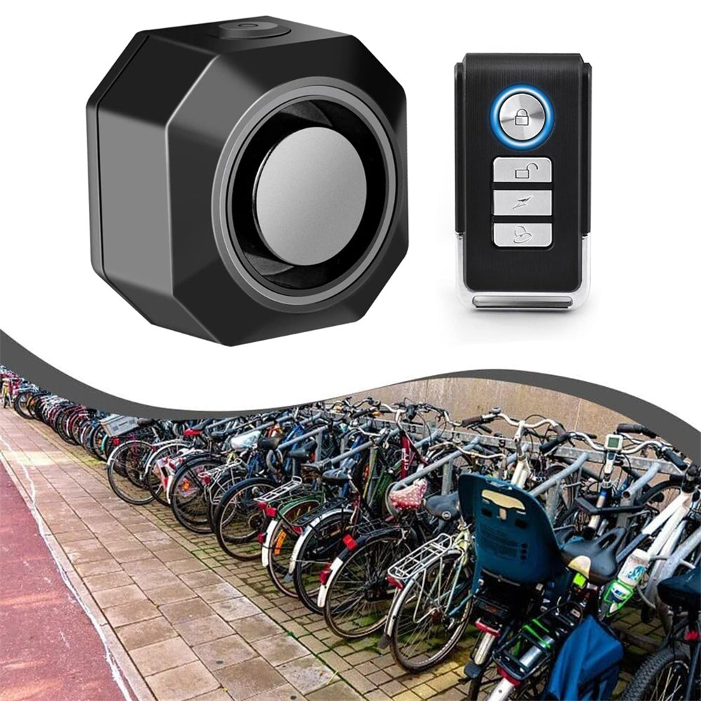 Jercoda Bike Security Alarm with Remote, Anti-theft Vibration Motion Sensor System Alarm, 110dB Volumn Wireless Adjustable Vehicle Alarm for Bike Bicycle Motorcycle Electric Tricycle