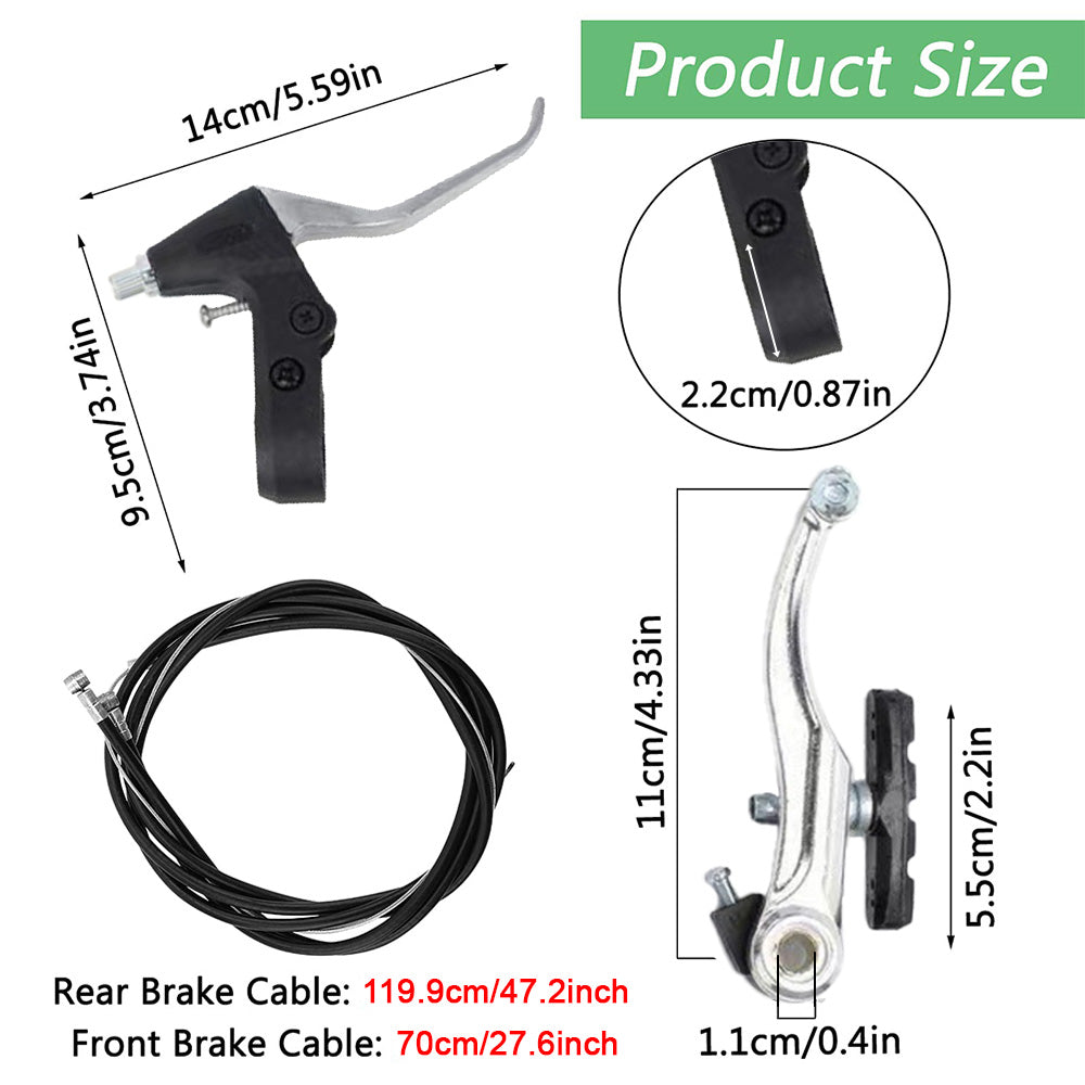 Jercoda 1 Set Bike v Brake, Bike Disc Brake Aluminum Front and Rear Caliper Brakes for Road Bike Mountain Bike