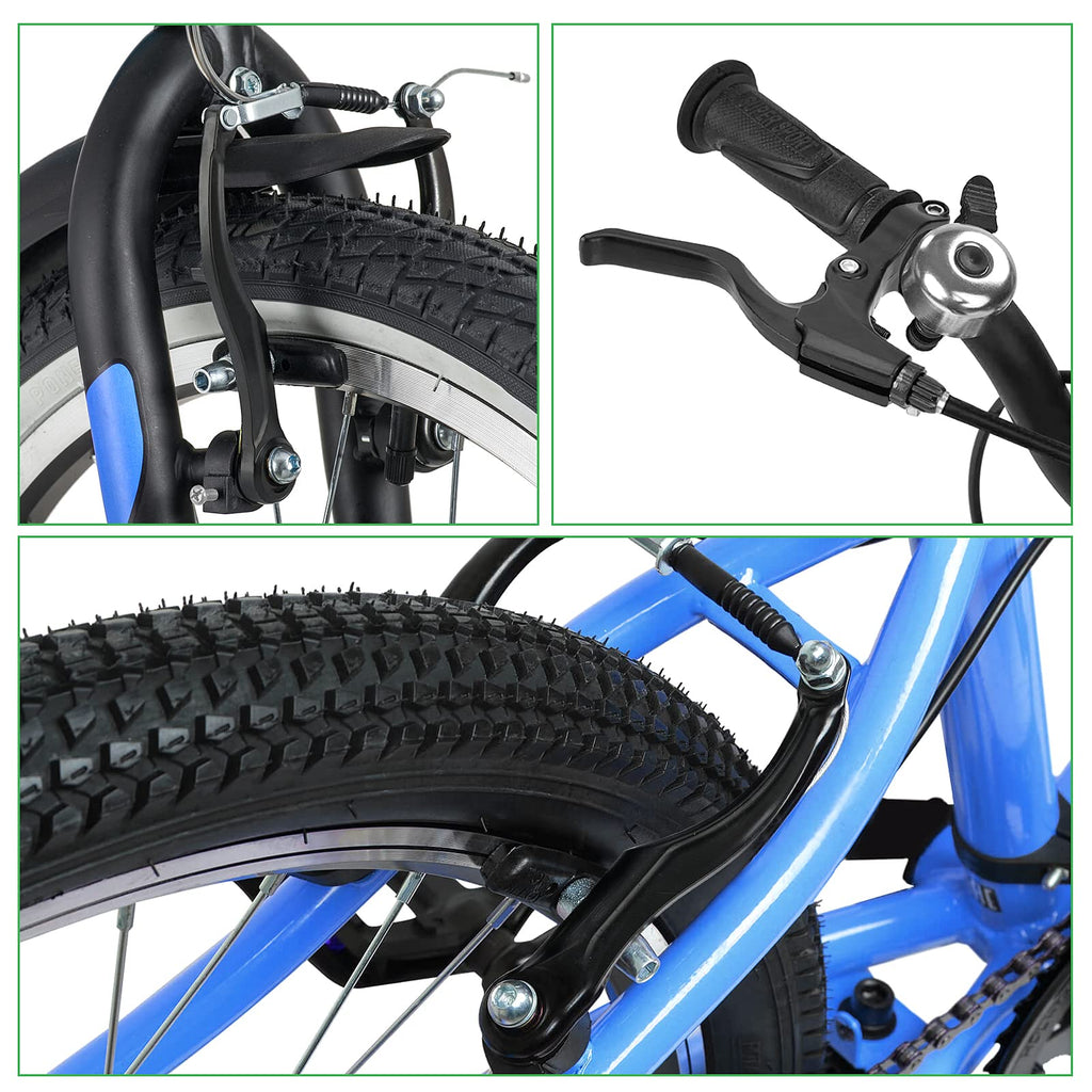 Jercoda 1 Set Bike v Brake, Bike Disc Brake Aluminum Front and Rear Caliper Brakes for Road Bike Mountain Bike