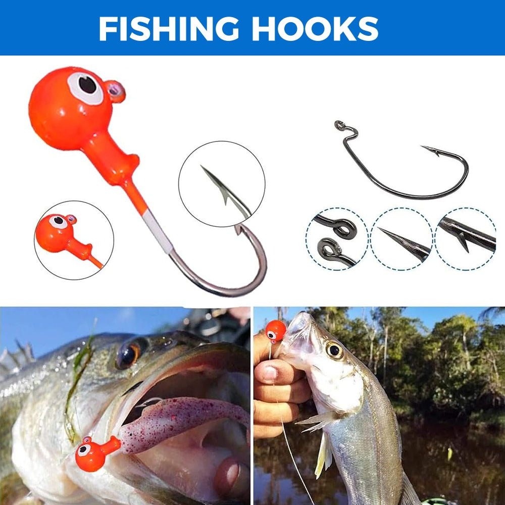 Jercoda 120pcs Fishing Lure Kits Set for Beginner, Long-Range Casting Lure Set with Lure Pliers for Freshwater Saltwater Fishing