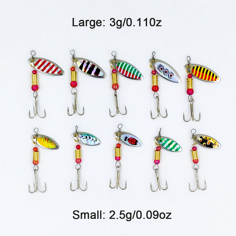Jercoda 30pcs Fishing Lures Kit with Tackle Box, Colorful Fishing Lure Bass Baits Kit Sharp Hooks Hard Metal Lure Baits Spinner Baits Set for Fishing