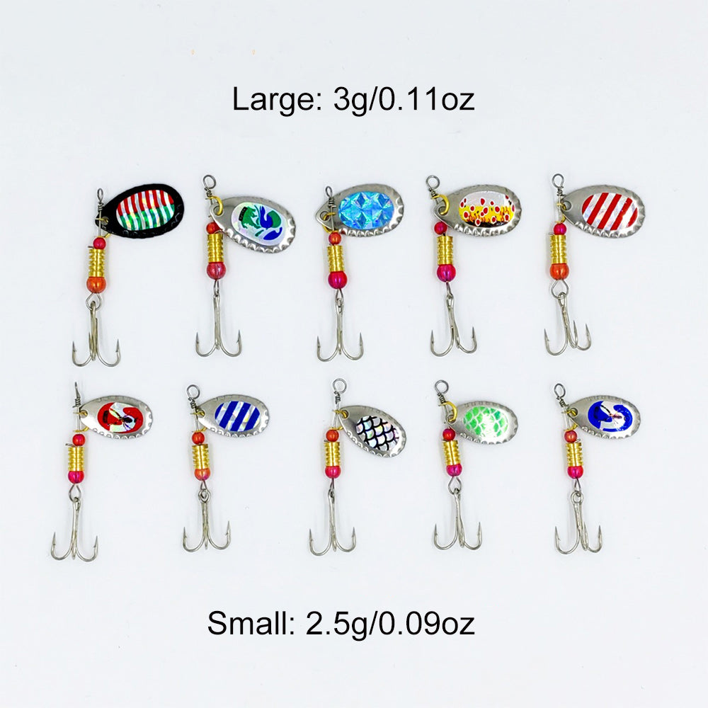 Jercoda 30pcs Fishing Lures Kit with Tackle Box, Colorful Fishing Lure Bass Baits Kit Sharp Hooks Hard Metal Lure Baits Spinner Baits Set for Fishing