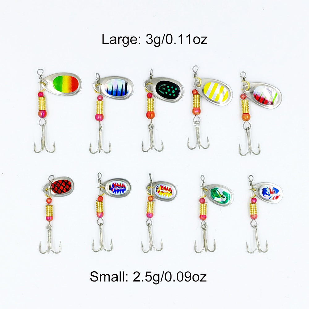 Jercoda 30pcs Fishing Lures Kit with Tackle Box, Colorful Fishing Lure Bass Baits Kit Sharp Hooks Hard Metal Lure Baits Spinner Baits Set for Fishing