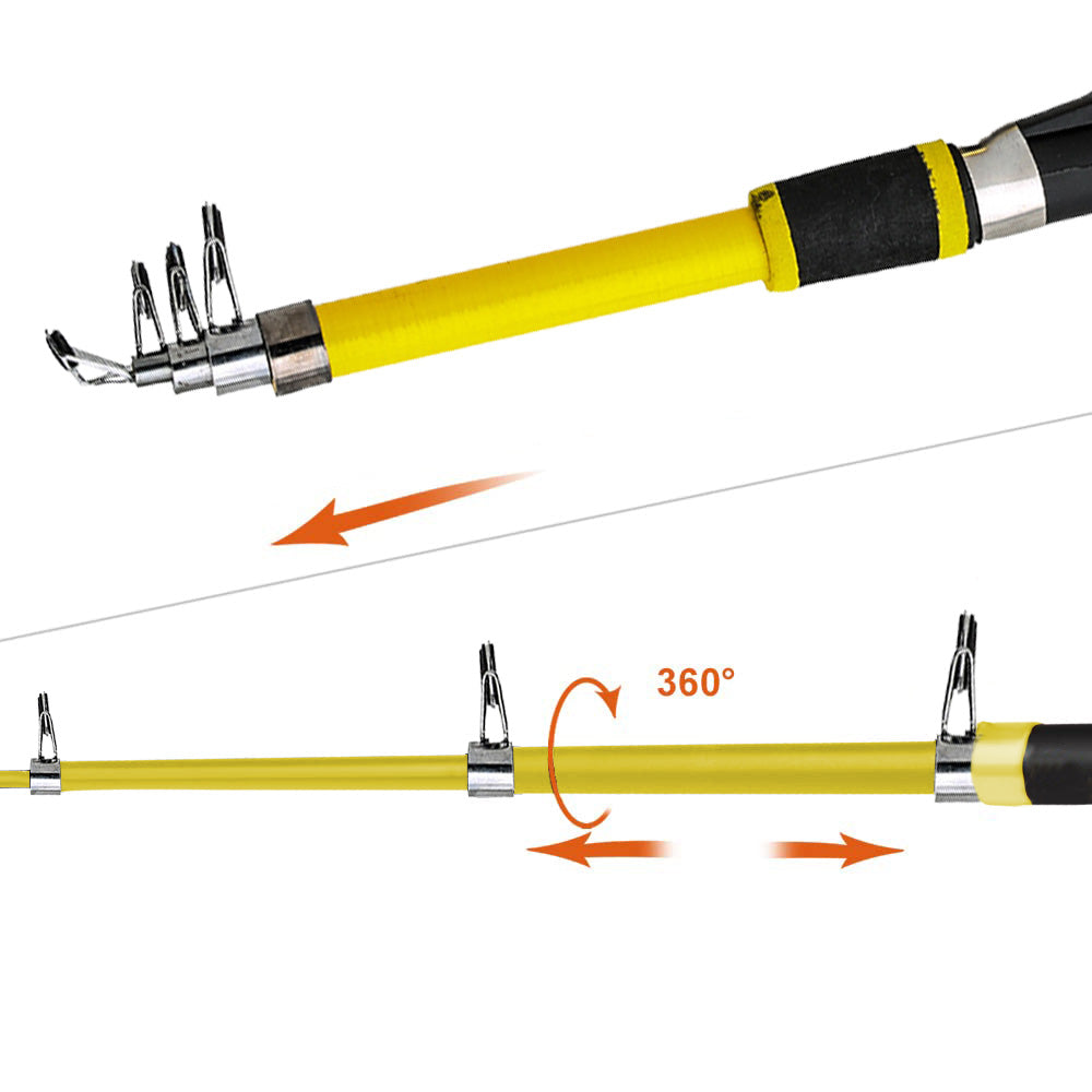 Jercoda Fishing Pole and Reel Cambo Set, Portable Telescopic Fishing Rod Kit for Beginners Youth